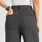7-Pocket High-Waist DPYP™ Dress Pant Yoga Pant | Wide (Black Beige Pinstripe)