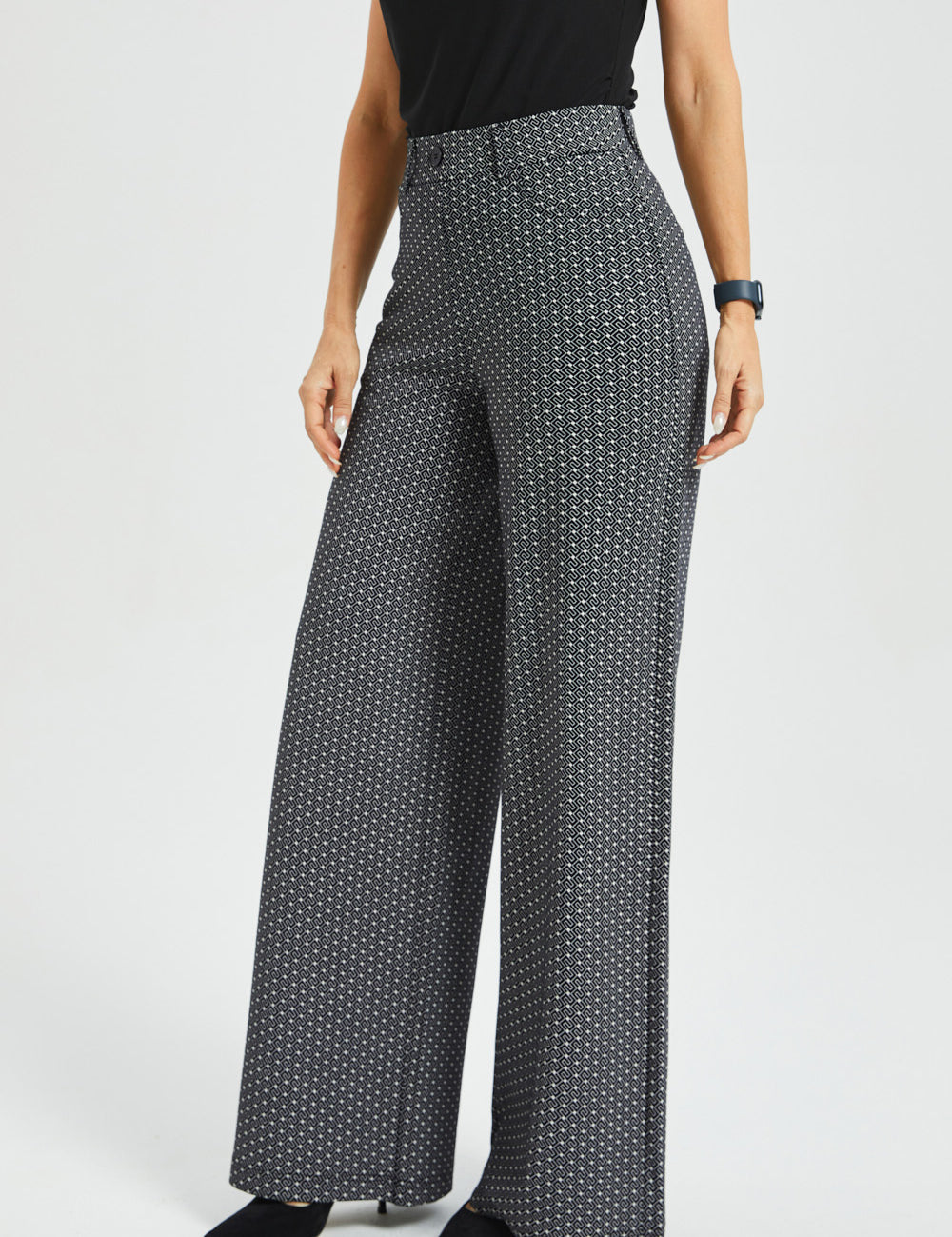 7-Pocket High-Waist DPYP™ Dress Pant Yoga Pant | Wide (Black White Geo)