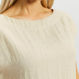 Drift Boat Neck Tee | Linenette (Stone)