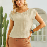 Drift Boat Neck Tee | Linenette (Stone)