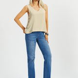 Drift Button Top | Linenette (Stone)