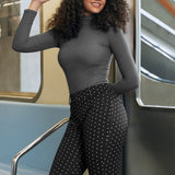 Classic Dress Pants | Bootcut - Jacquard (Black Ivory Dot)