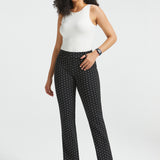 Classic Dress Pants | Bootcut - Jacquard (Black Ivory Dot)