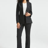 Classic Dress Pants | Bootcut - Jacquard (Black Ivory Dot)