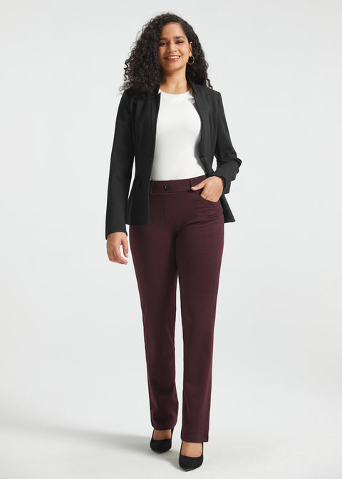 7-Pocket Dress Pants | Straight - Jacquard (Burgundy Black Dot)