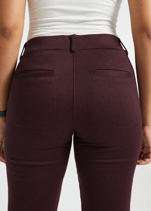 7-Pocket Dress Pants | Straight - Jacquard (Burgundy Black Dot)