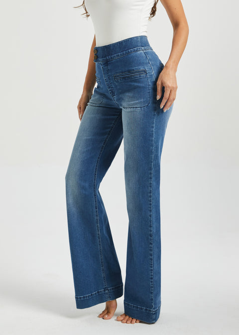 Farah Jeans | High-Waist Wide-Leg Denim (Canyon Wash)