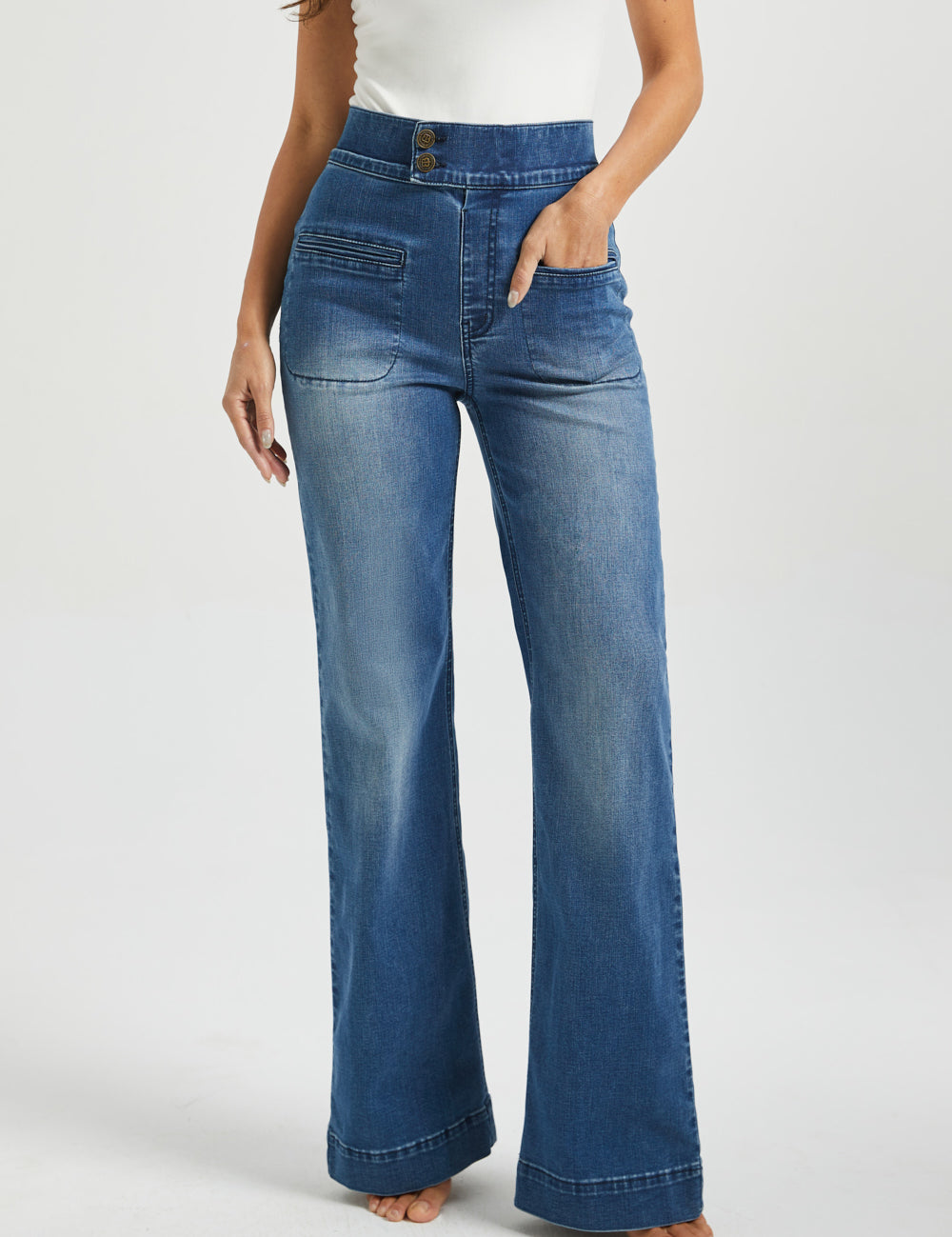 Farah Jeans | High-Waist Wide-Leg Denim (Canyon Wash)