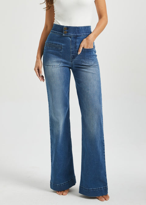 Farah Jeans | High-Waist Wide-Leg Denim (Canyon Wash)