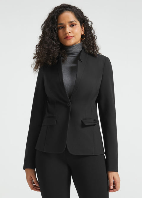 All-Day Blazer | Stretch Ponte (Black)