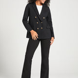 Double Breasted Blazer | Stretch Ponte (Black)