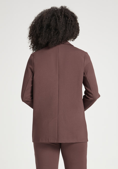 Double Breasted Blazer | Stretch Ponte (Cherrywood) - Final Sale