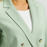 Double Breasted Blazer | Stretch Ponte (Muted Mint)