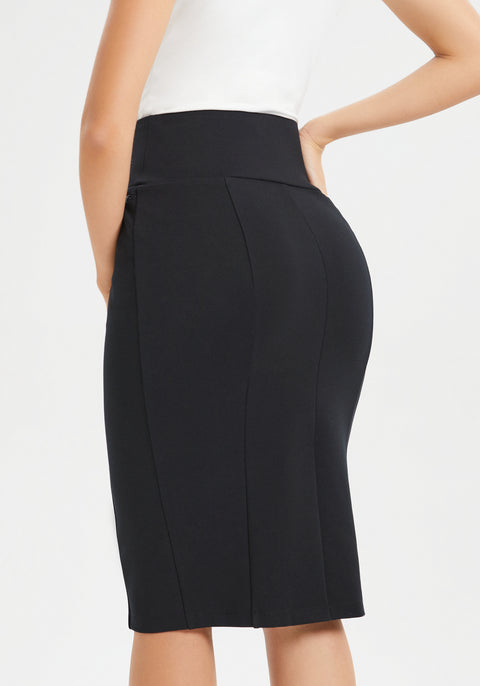 Power Down Pencil Skirt | High Waist (Black)