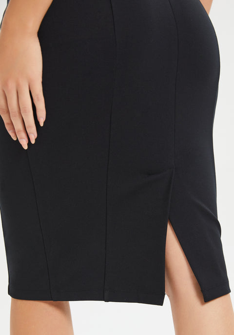 Power Down Pencil Skirt | High Waist (Black)