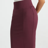 Power Down Pencil Skirt | High Waist (Burgundy)