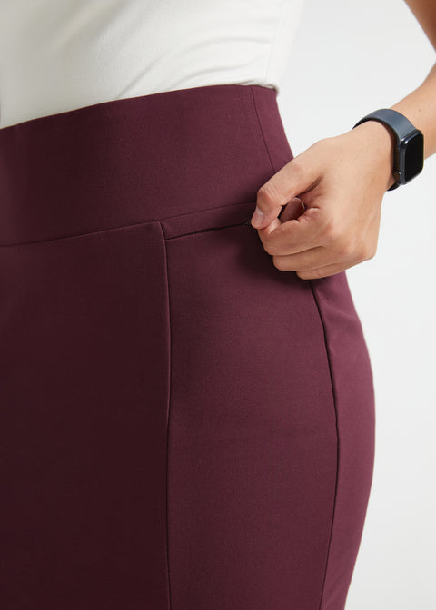 Power Down Pencil Skirt | High Waist (Burgundy)
