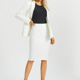 Power Down Pencil Skirt | High Waist (Star White)