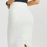 Power Down Pencil Skirt | High Waist (Star White)