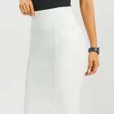 Power Down Pencil Skirt | High Waist (Star White)