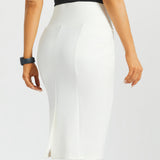 Power Down Pencil Skirt | High Waist (Star White)