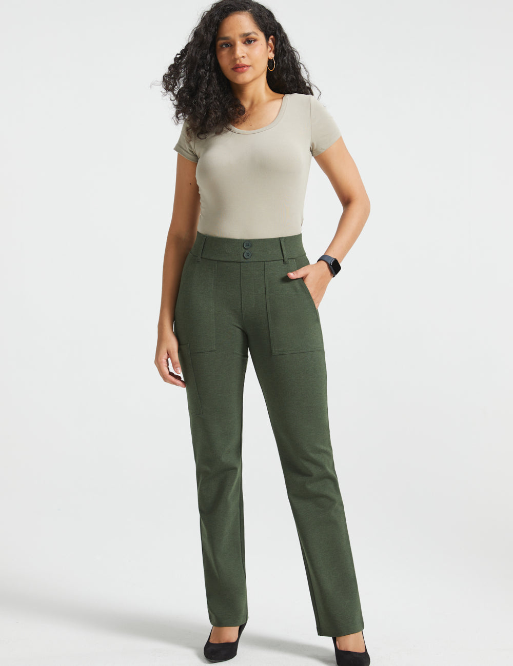 PRESALE ⏰ Parker Utility DPYP™ Dress Pant Yoga Pants | Straight (Heather Olive)