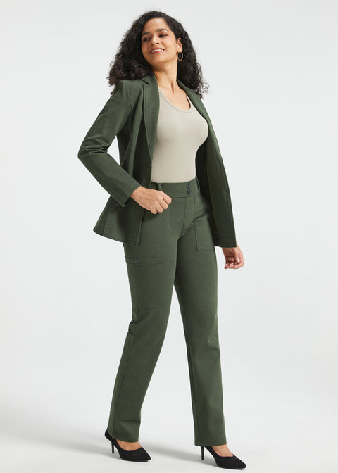PRESALE ⏰ Parker Utility DPYP™ Dress Pant Yoga Pants | Straight (Heather Olive)